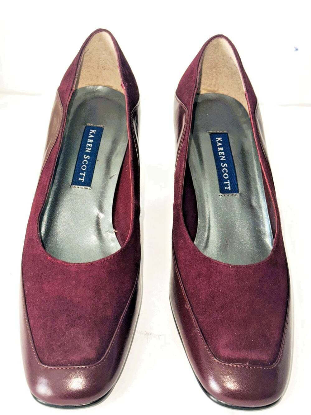 Karen Scott Elegant Wine Red Suede Leather Women's Shoes Heels Size 7M